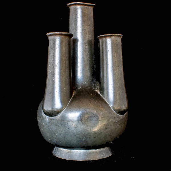 Rare Tudric pewter specimen vase for 5 individual flowers, by Liberty of London