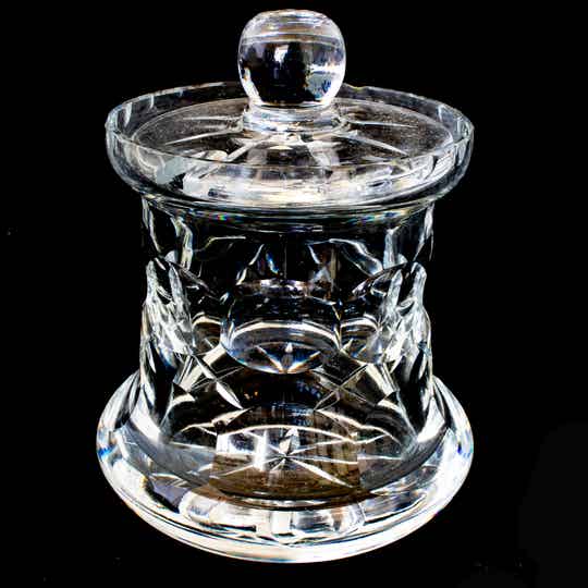 Edinburgh crystal lidded conserve / preserve/honey pot