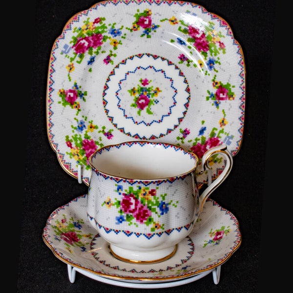 Royal Albert trio in the ‘Petite Point’ pattern
