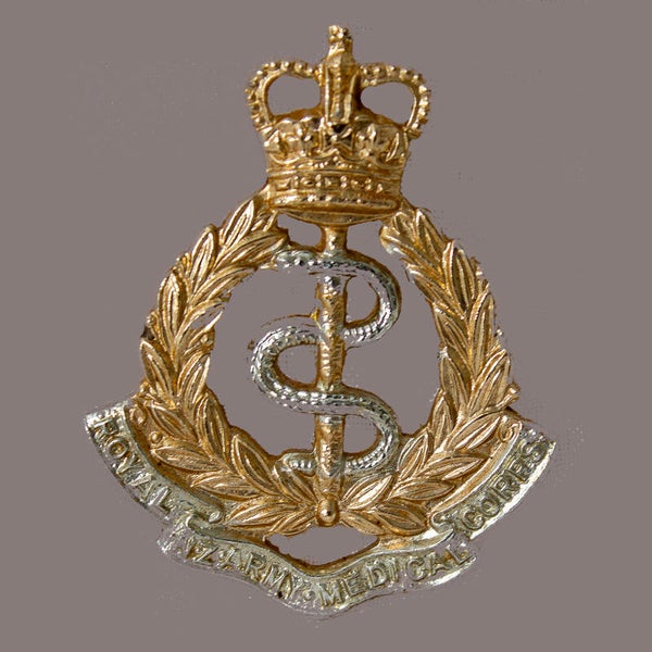 Vintage gilded bi-metal Royal New Zealand Army Medical Corps cap badge
