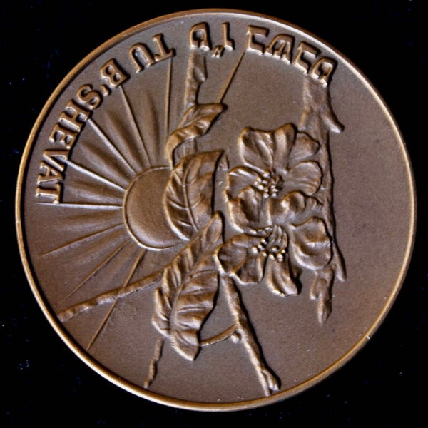 B’Shevat State Medal, 1994 number 0333 in bronze / tombac