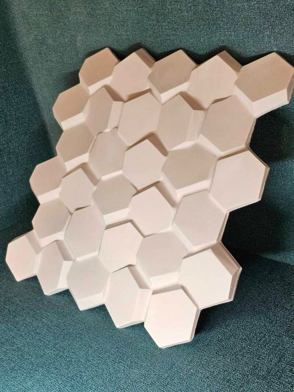 Hexagonal 3D plaster panel model 1
