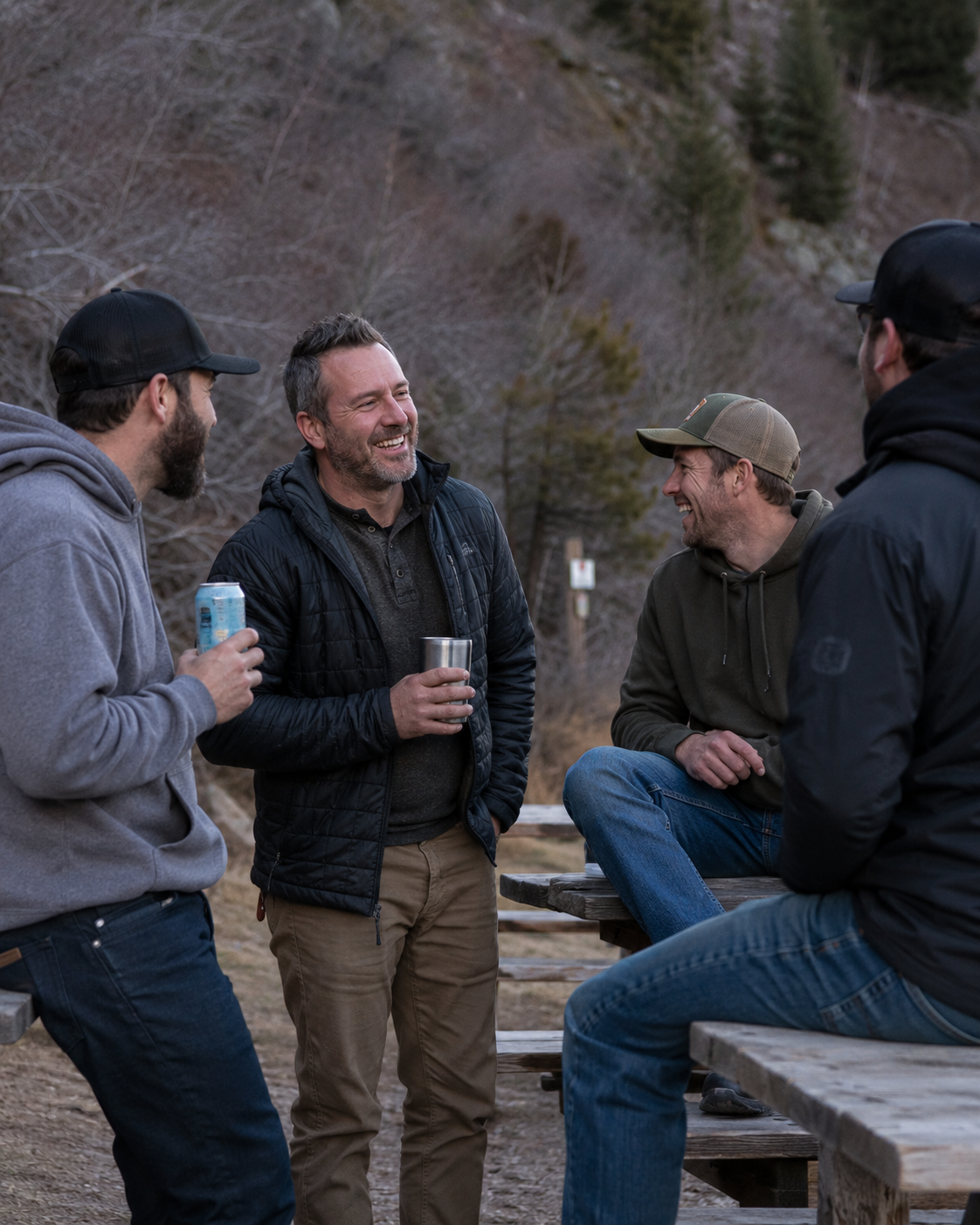 Men's peer support group circle