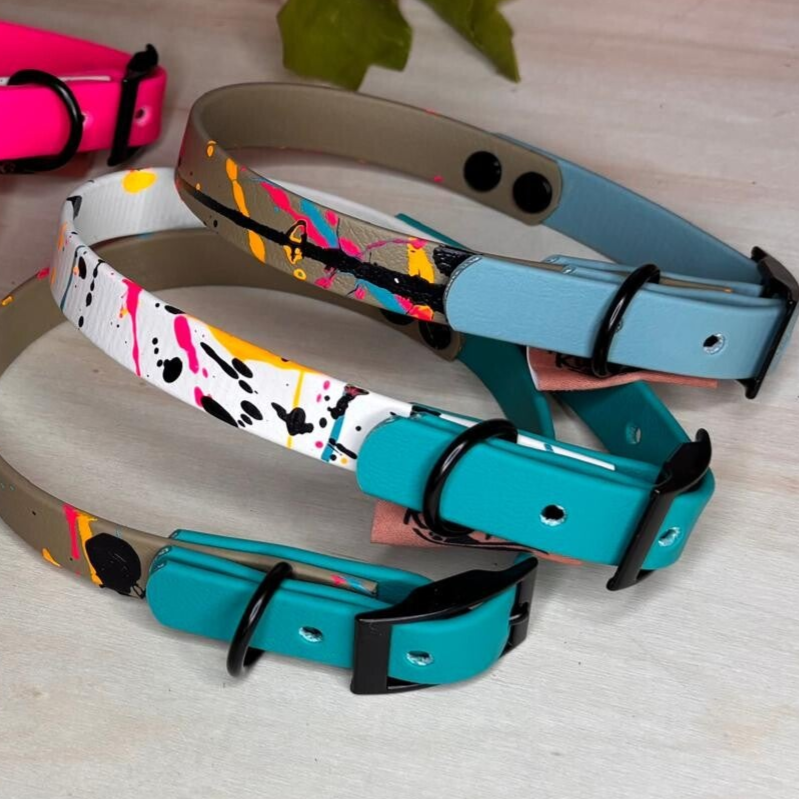 Biothane®-Halsband "Frühschicht" mit Splatteroptik