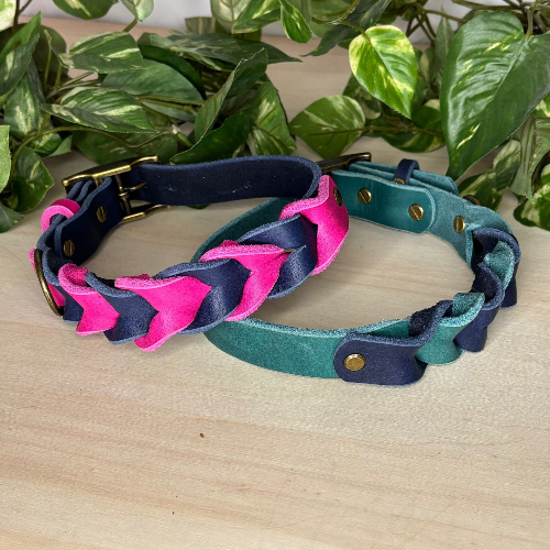 Handgemachtes Fettlederhalsband von Ruhrpawt