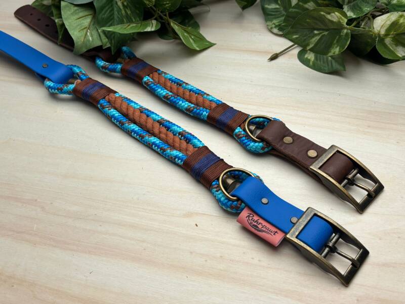 Hundehalsband Ruhrau mit Leder und Biothane von Ruhrpawt