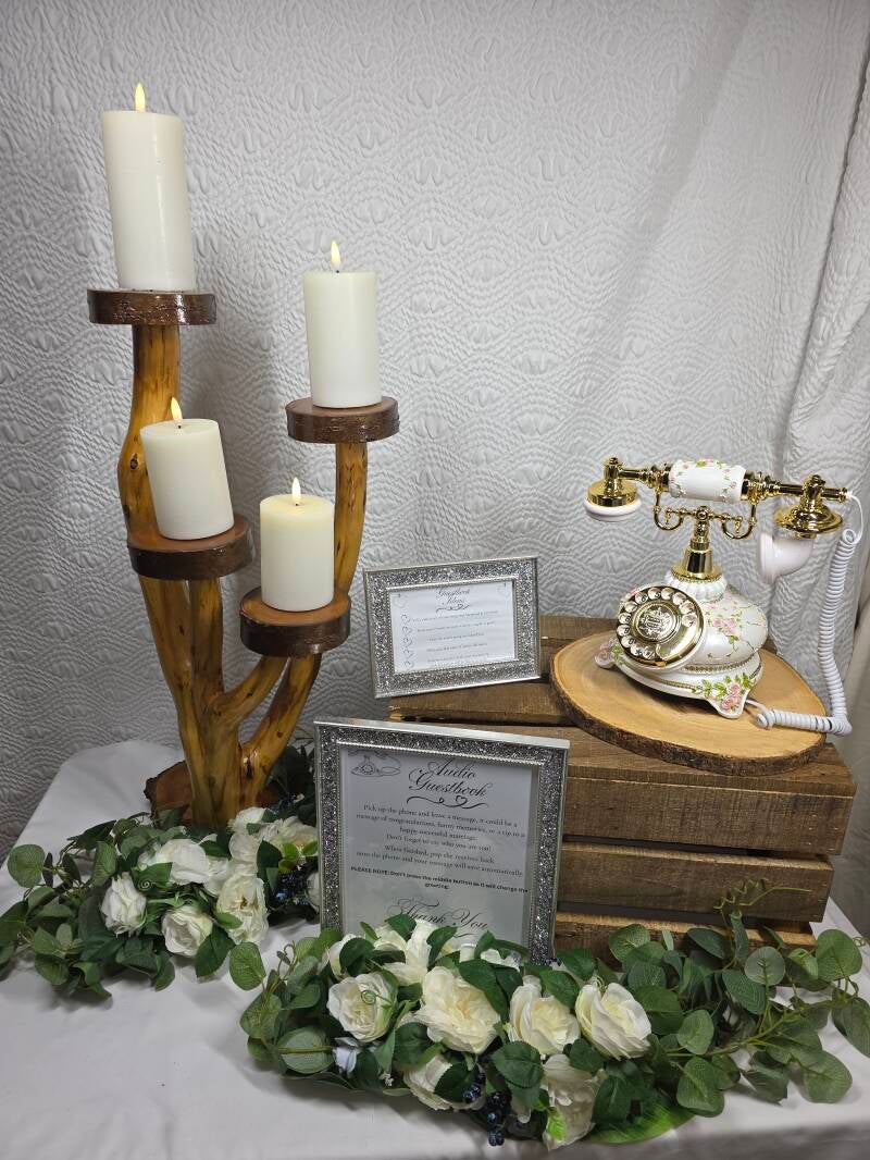 Rustic audio guestbook 