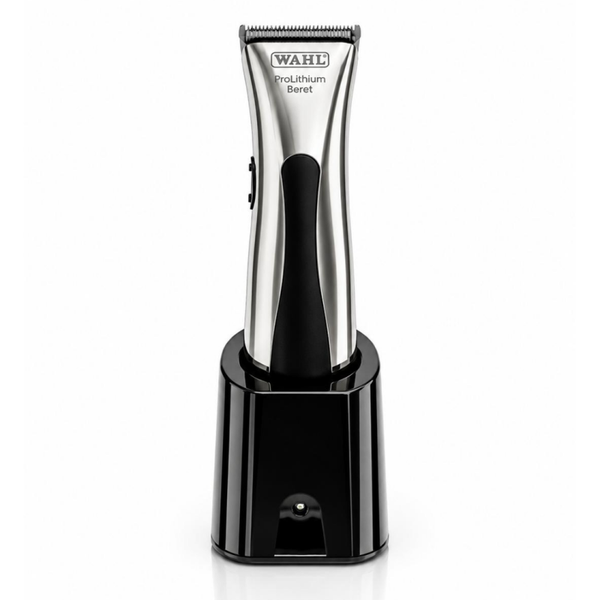 Wahl Beret Lithium Trimmer 8841L – Professionele Tondeuse, Baardtrimmer en Contourtrimmer – Draadloos – 4 Opzetkammen – Zilver