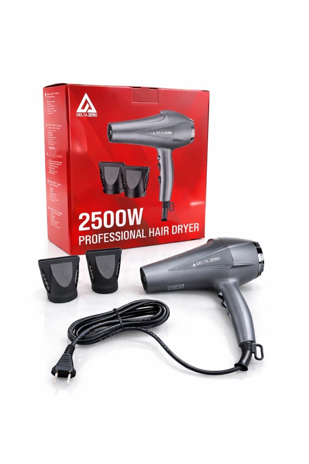 DeltaPro 2500W Professionele Föhn – Inclusief 2 Blaasmonden