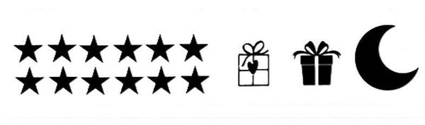 Herbruikbare raamsticker | uitbreiding Sterren, maan en 2 cadeautjes