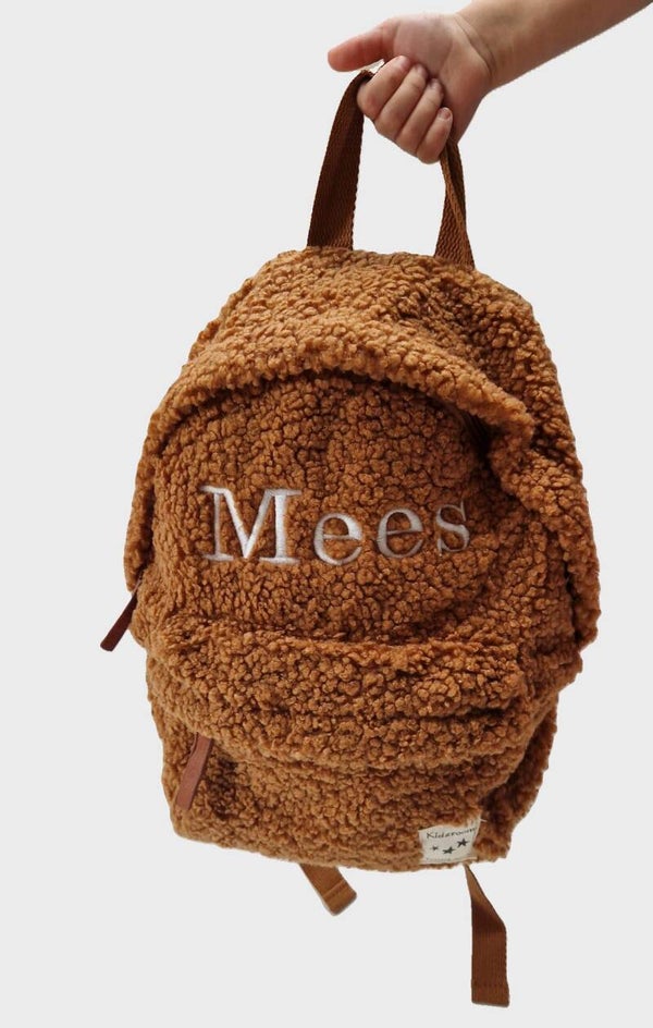 Teddy met naam - cognac