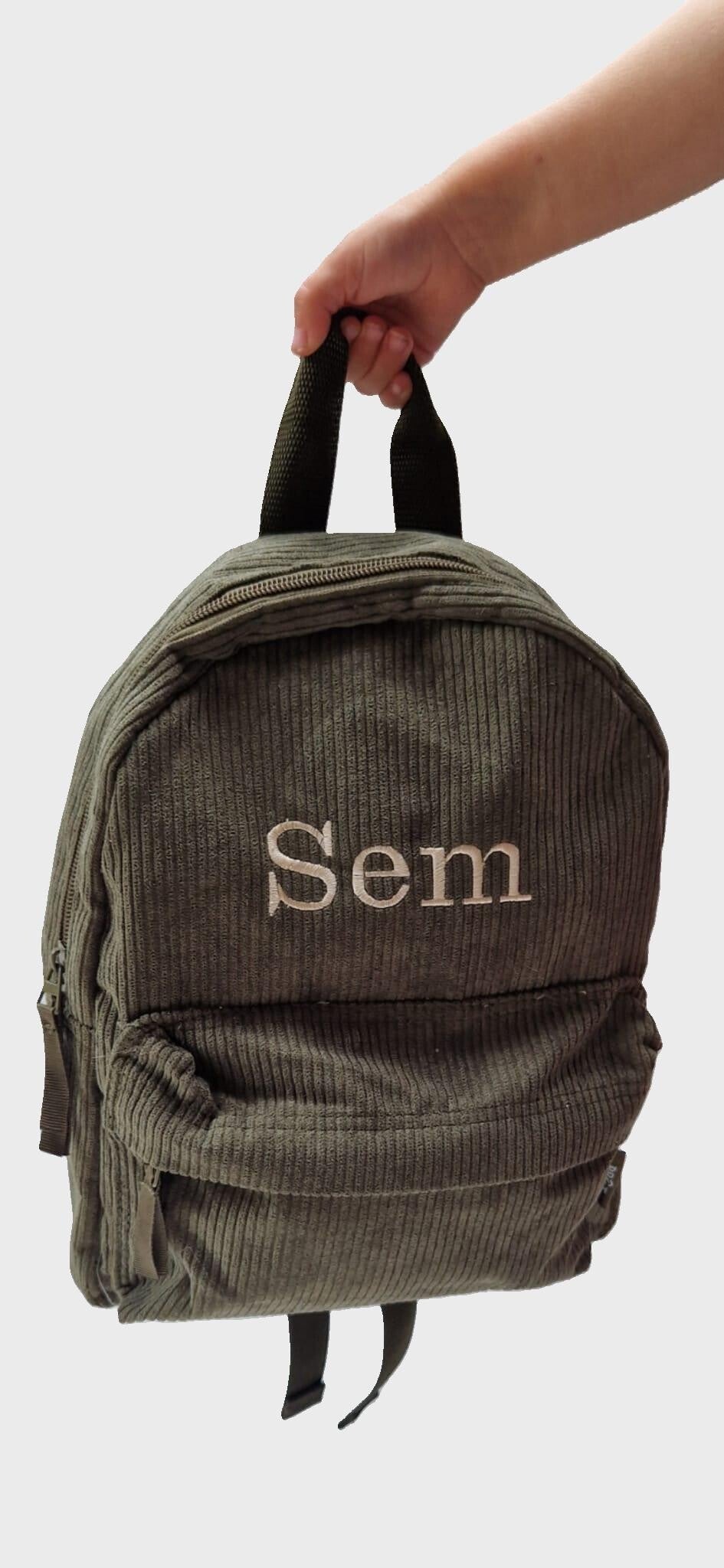 Ribstof met naam - groen