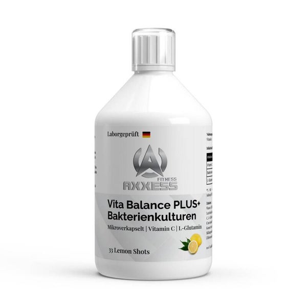 Vita Balance PLUS+ Bakterienkulturen - 33 vegane Lemon Shots - 500ml Kollagen Marine Plus+ - 50 Shots - Wildbeere - 500ml (Grundpreis 49,90€ pro 1L)