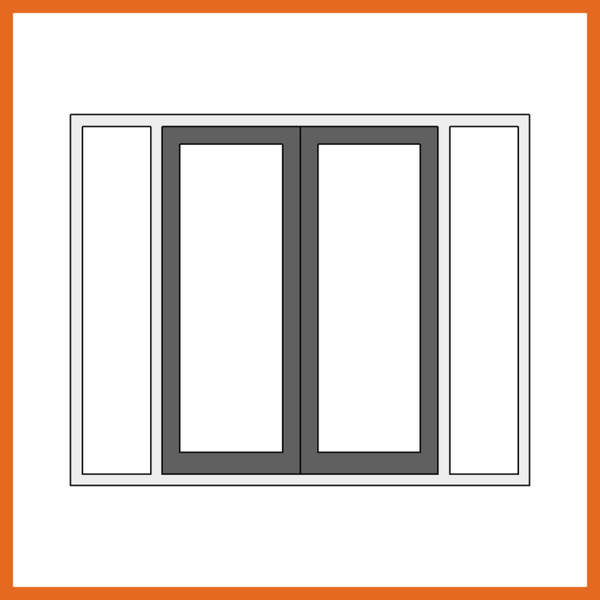 Kozijn met tuindeuren TD300 HMB 2450X2120V