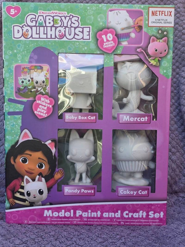 Dreamworks gabbys dolls house model paint and play craft set