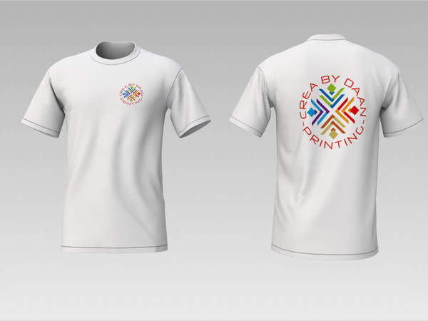 T-shirt (Heren) met borst en rug logo (PRIJS INCL. BTW ! )