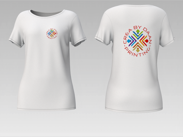 T-shirt (Dames) eigen afbeelding voor en achterzijde
