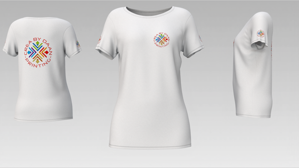 T-shirt (Dames) met borst, rug en arm logo (PRIJS INCL. BTW ! )