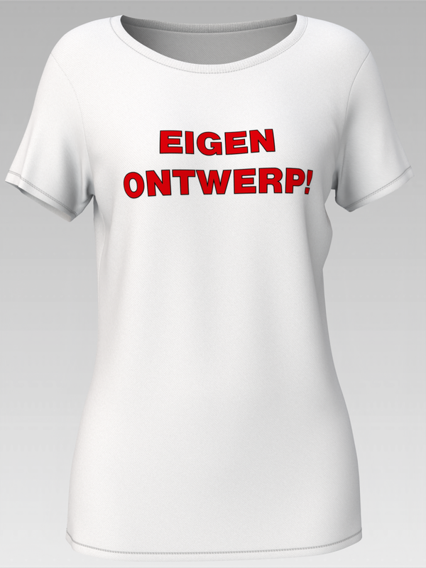 T-shirt (Dames) eigen opdruk voorzijde (max afmeting afbeelding 30x30cm)