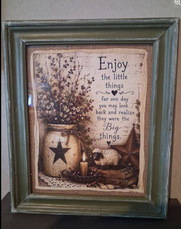 ENJOY THE LITTLE THINGS RUSTIC FRAMED PRINT