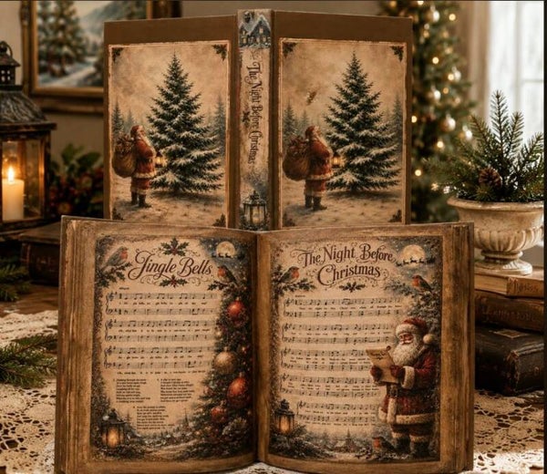 THE NIGHT BEFORE CHRISTMAS - Handcrafted decorative Book
