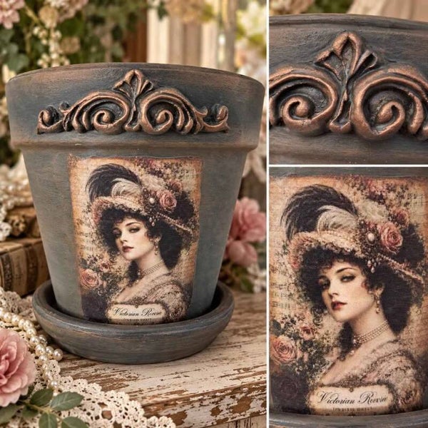 VINTAGE VICTORIAN LADY PLANTER