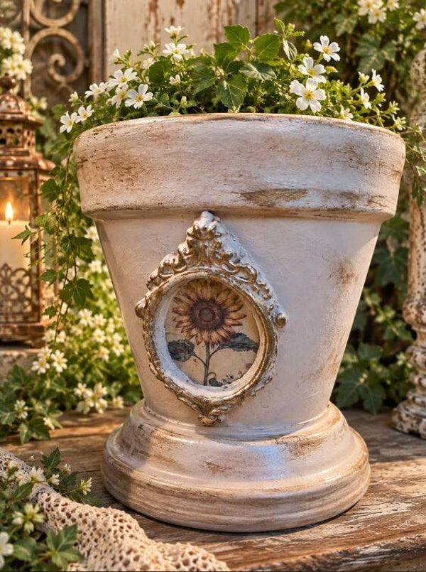 ELEGANT VINTAGE FRENCH / EUROPEAN STYLE PLANTER - Pink
