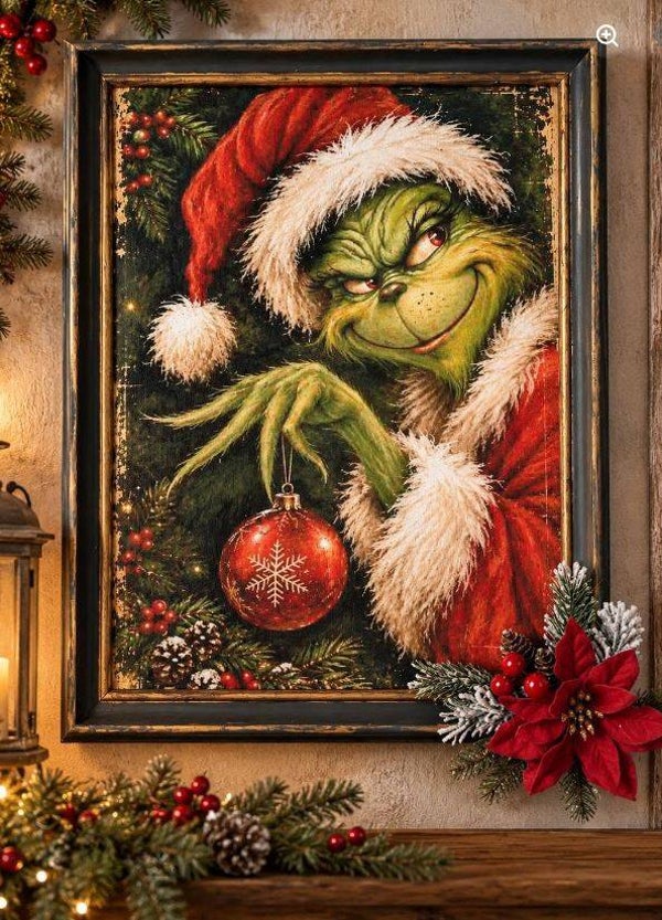 VINTAGE CHRISTMAS GRINCH ARTWORK