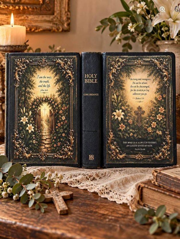 UPCYCLED COLLINS HOLLY BIBLE - Decorative Keepsake