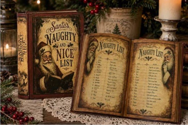 HANDCRAFTED VINTAGE STYLE XMAS DECOR BOOK