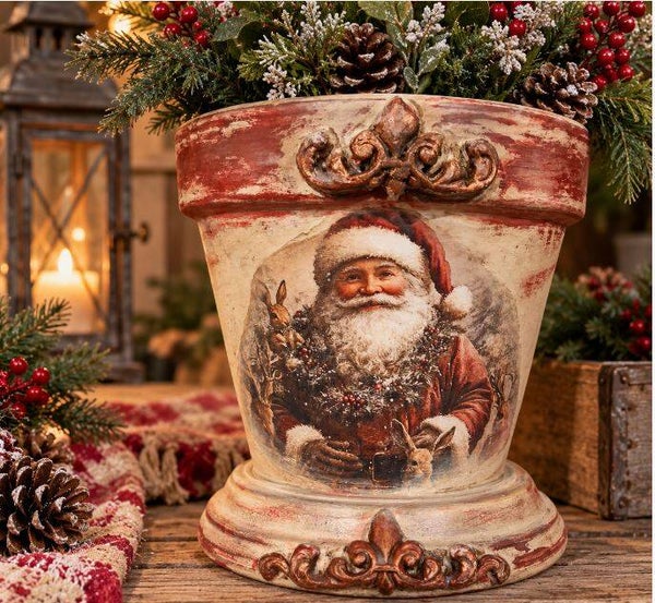 VINTAGE SANTA TABLE CENTREPIECE / PLANTER