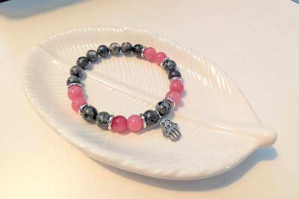 Bracelet élastique larvikite