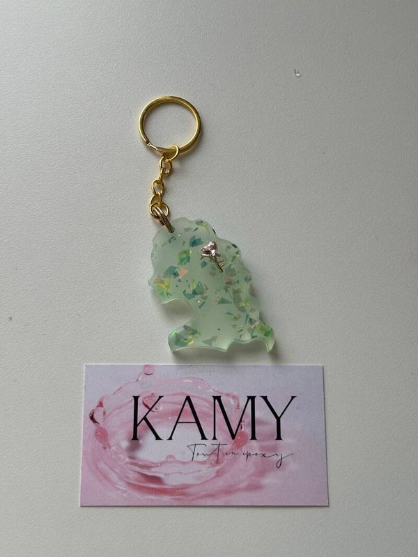 Vert avec bijou fleur