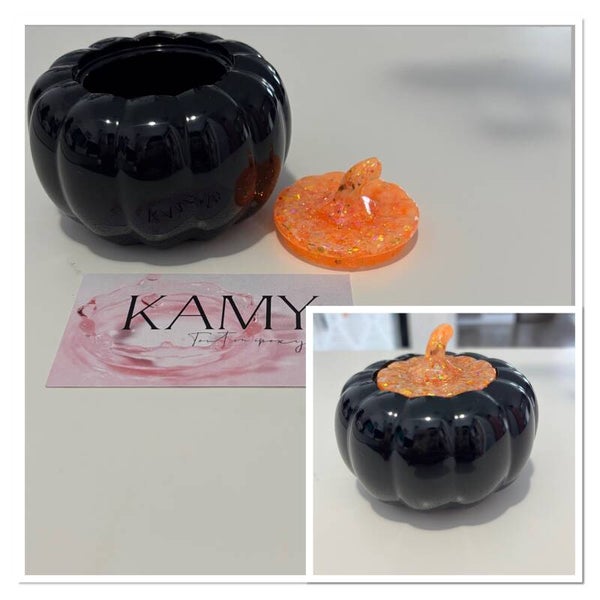 Pot citrouille noir et orange