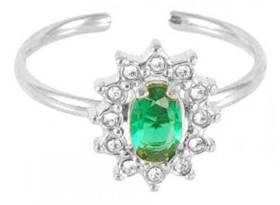 Ster met groene steen ring rvs