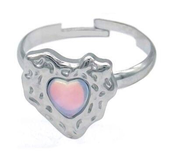 Ring hart met steen rvs
