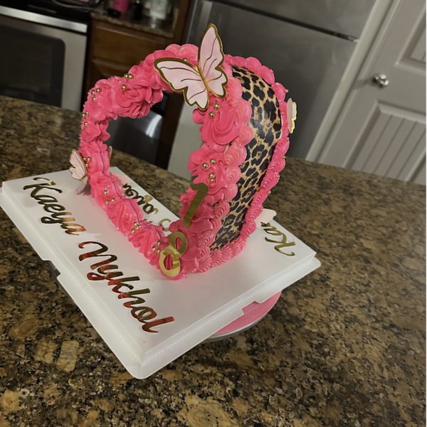 Pink & Black Sideways Heart Cake