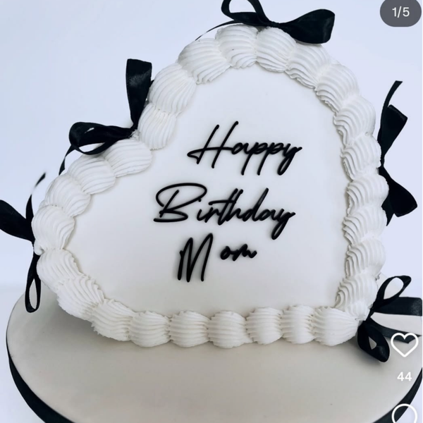 White Sideways Heart Cake