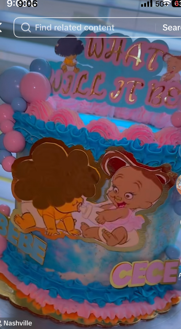 Proud Family Gender Reveal Cake