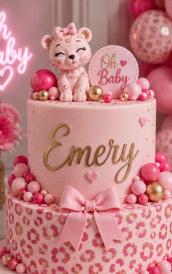 Leopard Print 2-Tier Cake