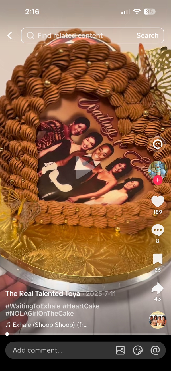 Sideways Heart Cake - Waiting to Exhale Theme