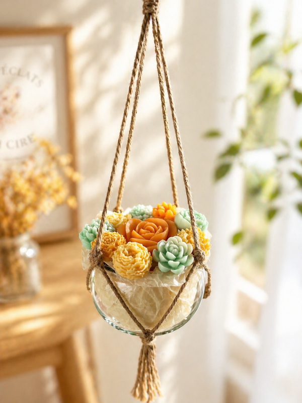 Suspension Florale Parfumée – Évasion Monoï & Cire d’Olive