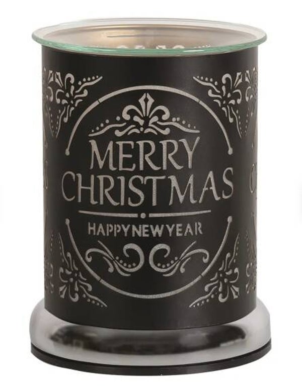 Electric Wax Melter Touch - Black Silhouette Merry Christmas 17cm