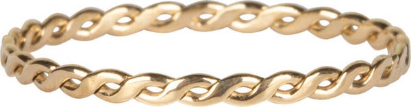 Ring R775 steel goldplated Curvy Tiny Chain