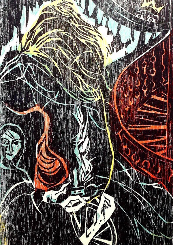 FARBHOLZSCHNITT - HANDSIGNIERT