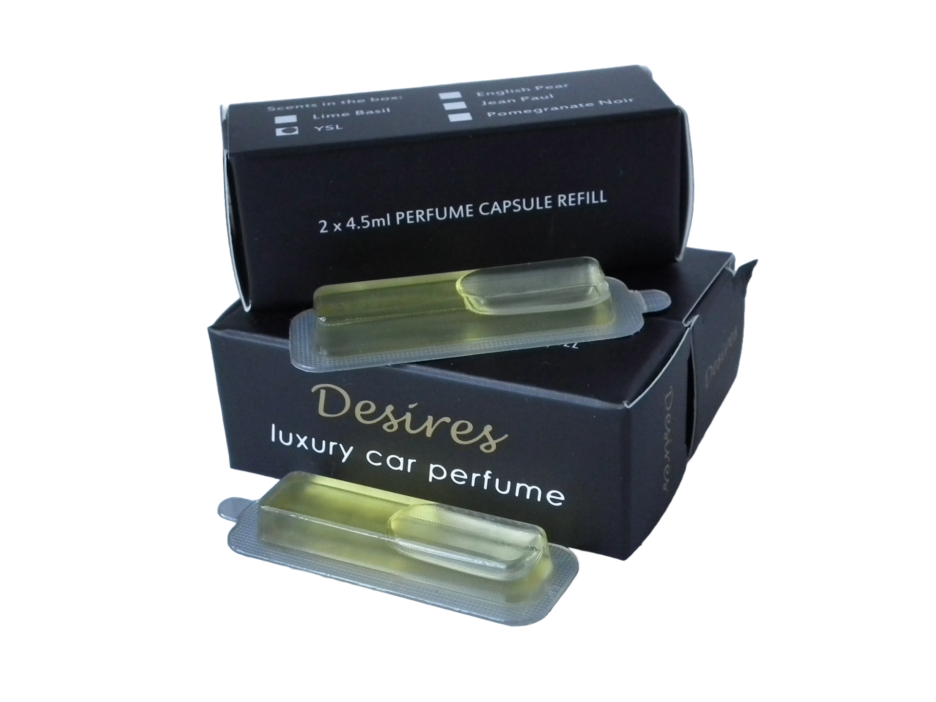 DESIRES car vent air freshener refills 4.5ml fragrance sample set