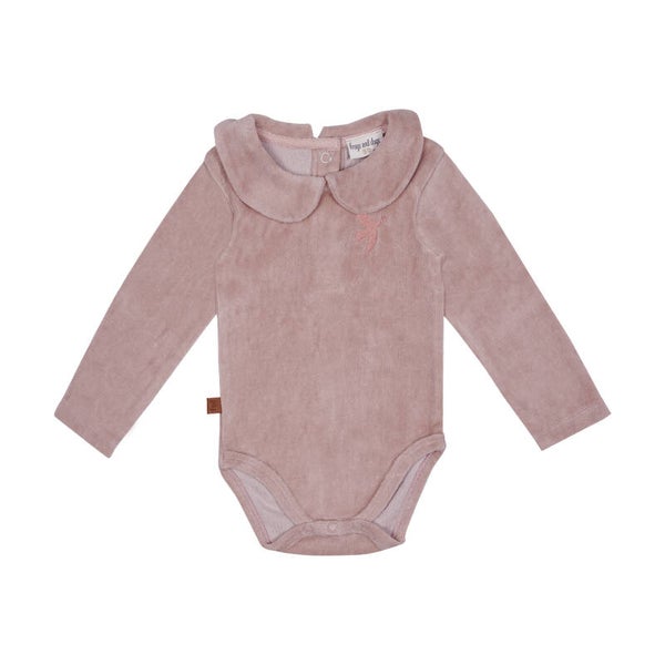 velvet romper rose smoke