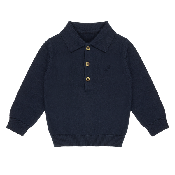 Flat Knit Polo Baby | Patriot Blauw