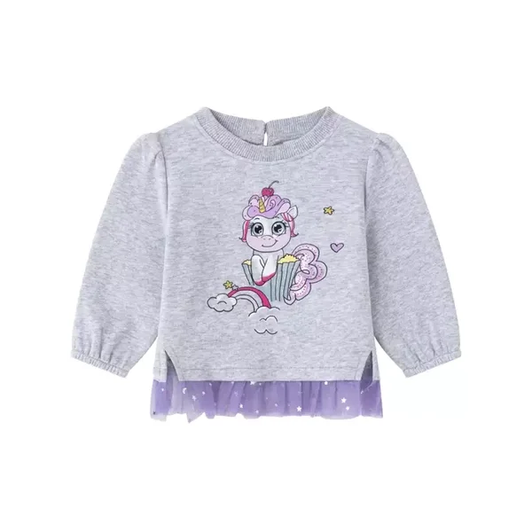 Sweatshirt met lage ruches en paarse tule Newness