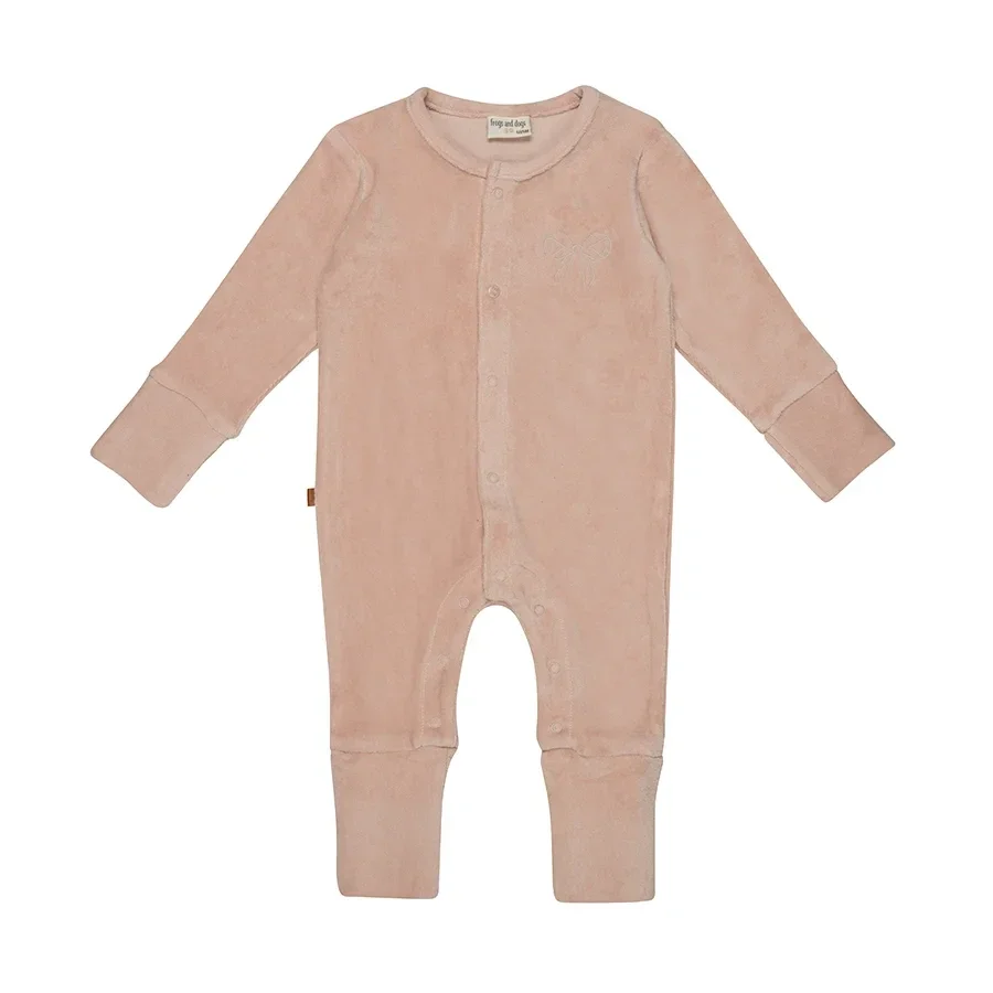 F&D Velours Baby Onesie | Sepia Roos